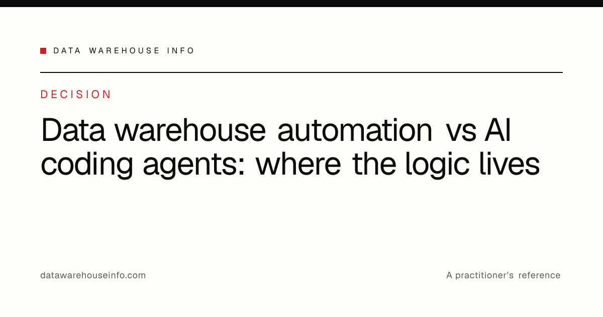 Data warehouse automation vs AI coding agents: where the logic lives ...