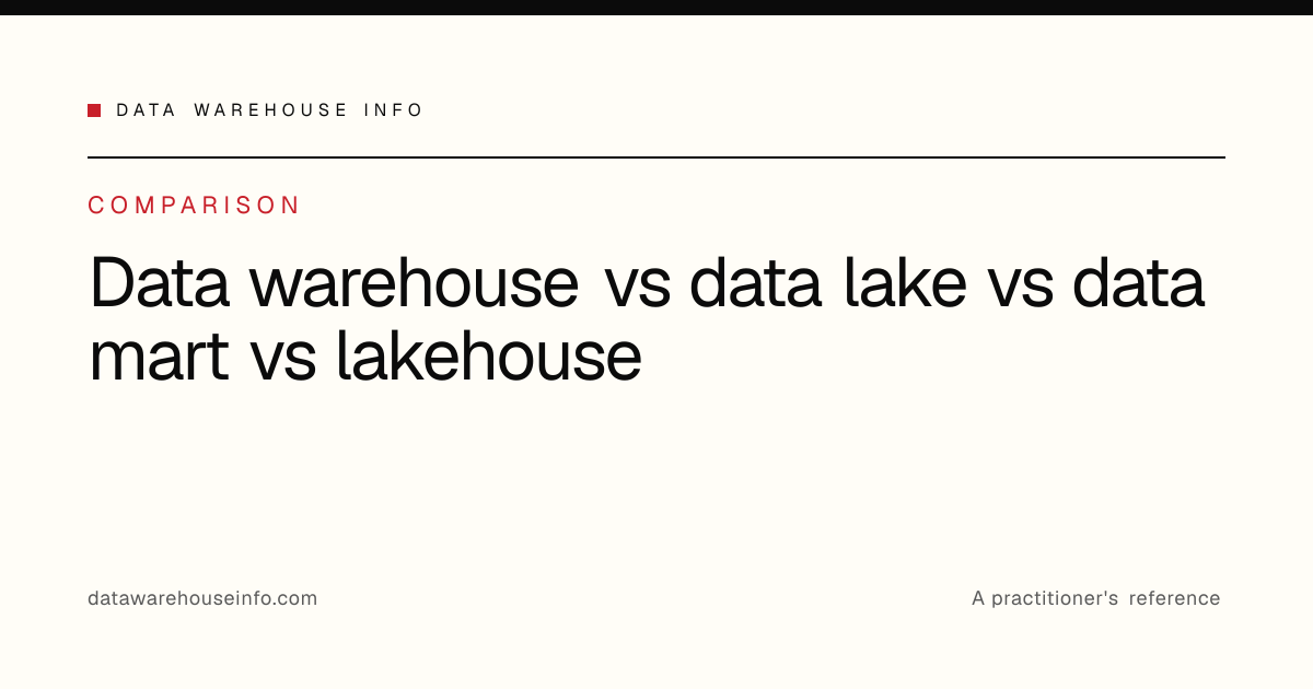 Data warehouse vs data lake vs data mart vs lakehouse | Data Warehouse Info