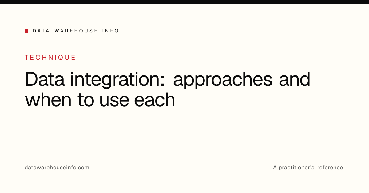 Data integration: approaches and when to use each | Data Warehouse Info
